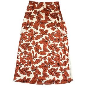 Vince Camuto Womens Twinkle & Glow Floral Maxi Skirt Peach Whip Rust Size 4‎